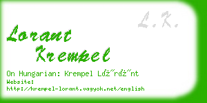 lorant krempel business card